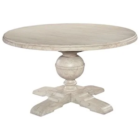 Round Pedestal Dining Table with Turned Pedestal